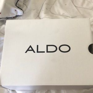 Aldo White and gold wedge sneakers